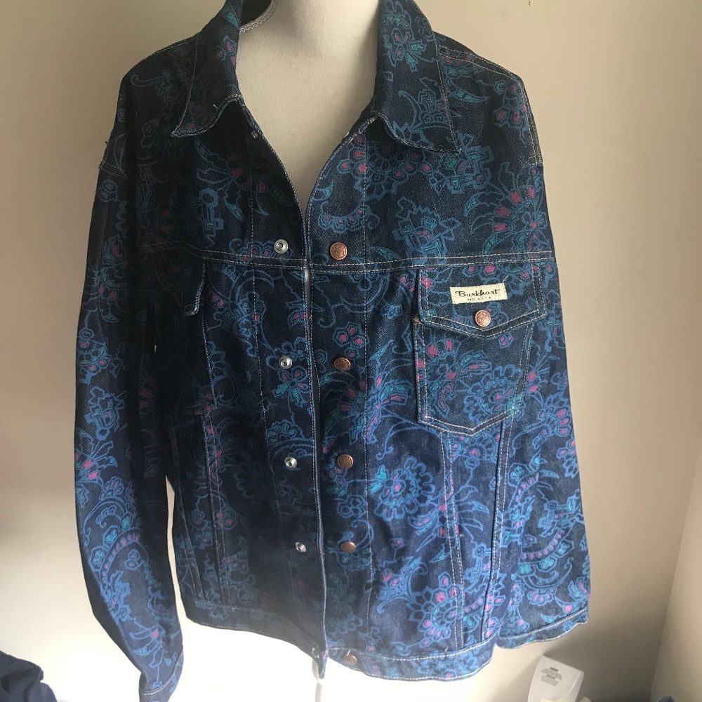 BURKHART VINTAGE PAISLEY DENIM JACKET